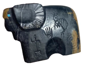 Ram UM Mahkee Zuni Fetish Carving Etchings Native American Turquoise eyes - Picture 1 of 8