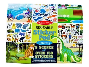 Melissa & Doug Habitats Reusable Sticker Pad 5 Scenes 150+ Repositional Stickers - Picture 1 of 13
