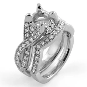 0.75 Ct Round Diamond Engagement Bridal Setting F Wedding Ring 14K Gold White - Bild 1 von 2