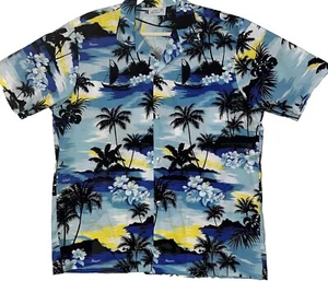 Vintage Jade Fashions Hawaiian Shirt Size L Made In Hawaii Sunset Excellent Cond - Picture 1 of 6