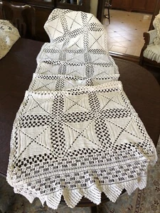 Hand Crochet Hand Made Shawl Wrap Throw - Picture 1 of 12