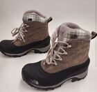 Women`s The North Face Lace Up Mid Snow Boots WP Insulated Size 7 Plaid Cute!