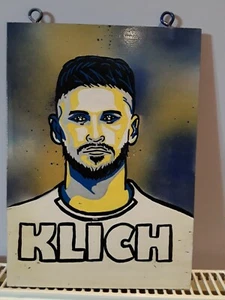 Leeds United Square Hand Painted Wooden Plaque KLICH - Picture 1 of 1