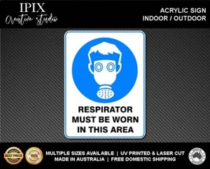 RESPIRATOR MUST BE WORN IN THIS AREA - MANDATORY | ACRYLIC | SIGN | HEALTH & SAF - Bild 1 von 6