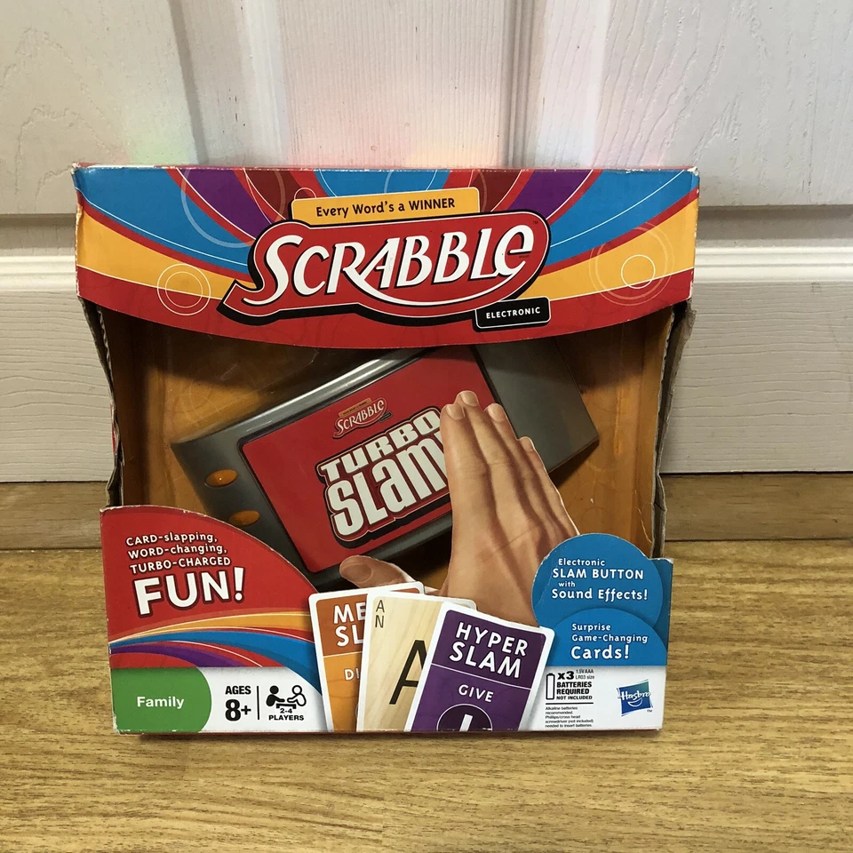 Hasbro Scrabble Electronic Turbo Slam Board Game Party Game Games Night
