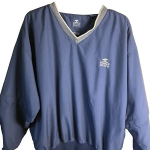 PEBBLE BEACH Mens Navy Blue Pullover Windbreaker Rain Jacket Convertible SZ L - Picture 1 of 9