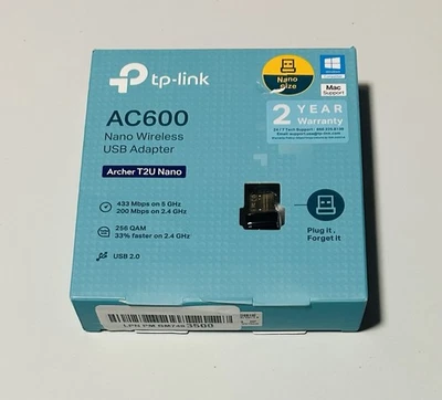 -NEW- TP-Link Nano AC600 USB Wifi Adapter(Archer T2U Nano)- 2.4G/5G Transceiver - Image 1 of 3