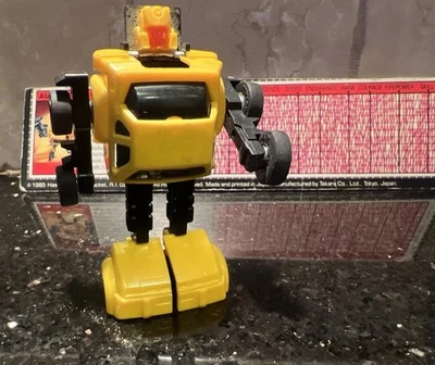 Винтажный 1984 Желтый Колпак Колеса Трансформер G1 Автобот Минибот Hasbro Dunlop Шины - Изображение 1 из 4
