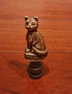 Lamp Finial Cat Kitten Brown Shade Topper Ceramic Wade England Vintage 2.25" - Picture 1 of 4