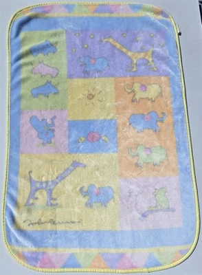 Vintage Carter's John Lennon "Real Love" Animals Plush Soft Fleece Baby Blanket - Image 1 of 4