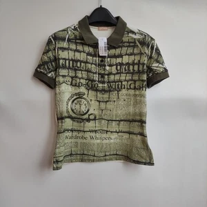 Vintage John Galliano T-shirt Women's Size S Newspaper Gazette T-Shirt Y2K - Picture 1 of 7