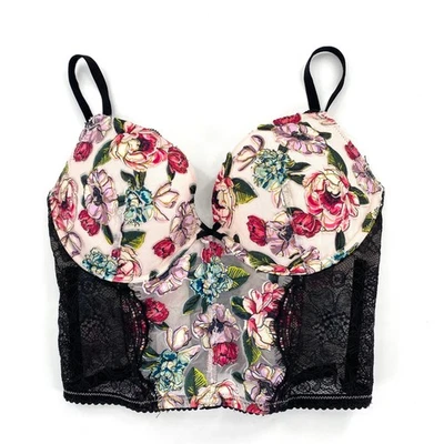 Victorias Secret Very Sexy Floral Lace Push-Up Bustier Top Corset 34C Multicolor - Image 1 of 4