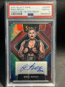 2022 Select WWE Rhea Ripley Tie-Dye Prizm Signatures Auto 9/25 PSA 10 - Picture 1 of 2