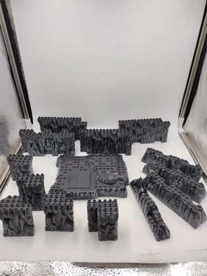 Mega Bloks Dragons Krystal Wars Replacement Rock Stone Wall Gray Lot  - Image 1 of 4