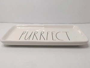 PURRFECT Rae Dunn Artisan Collection Magenta Cat Rectangle Trinket Tray Dish 9" - Picture 1 of 1