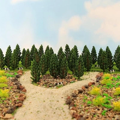 Maquette Arbres Bricolage Pack 15Pcs Pin Plastique Vert pour Paysage Extérieur - Photo 1/4