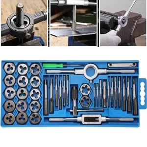 Tap and Die Set 40Pcs Metric and SAE Standard Bearing Steel Threading Tool - Picture 1 of 7