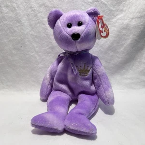 TY Beanie Baby YOURS TRULY the Bear Hallmark Gold Crown Exclusive Beanie Plush - Picture 1 of 3