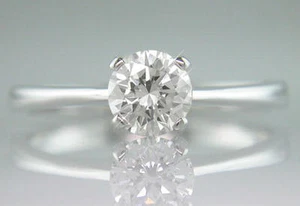 Diamond & Platinum Engagement Ring Round Brilliant-cut 0.50ct Certified D IF EXC - Picture 1 of 1