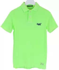 SUPERDRY Vintage Destroyed T-Shirt Men's SMALL Polo Neck Short Sleeve Green - Picture 1 of 9