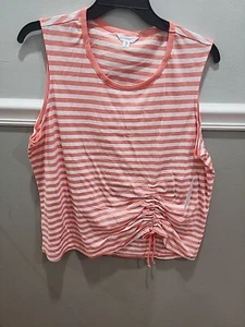 TIME AND TRU WOMEN'S FRONT CINCH SLEEVELESS TANK SHIRT PLUS SIZE XXL / 20 NEW - Picture 1 of 6