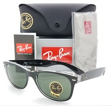 NEW Rayban New Wayfarer sunglasses RB2132 6052 55 Black Transparent G15 GENUINE