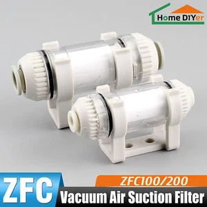 ZFC100/200 Series 4/6/8mm OD Tubing Pneumatic Compact Vacuum Air Suction Filter - Picture 1 of 13