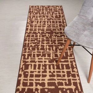 Custom Length Stair Hallway Runner Rug Non Slip Backing, Scandinavian Brown - Picture 1 of 7