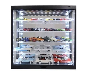 5 Tier Acrylic LED Display Case fits 1/64 1/32 Scale Models - Black New - Picture 1 of 5