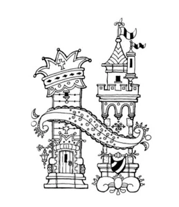 UNIQUE Castle Stamps ALPHABETH LETTER "H" - Cushion Ready to Mount Rubber Stamp - Picture 1 of 2