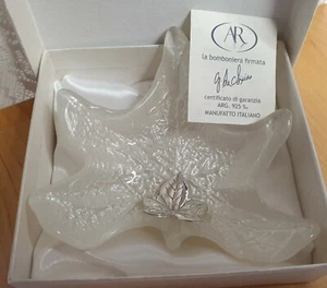 Argento Di Classe Leaf Bowl with Smaller Sterling Silver Leaf Applied - Picture 1 of 2