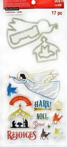 Religious Christmas Angel & Nativity Clear Stamp & Die Set by Recollections NEW! - Picture 1 of 4