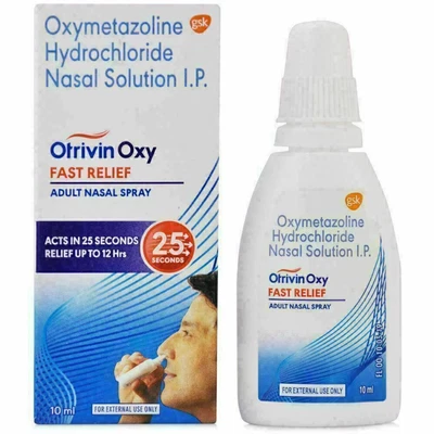 10 x Otrivin Adult Nasal Spray Drops Fast Relief From Blocked Nose Cold & Flu