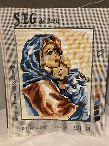 Completed SEG de Paris Needlepoint Madonna la Mercerissima Beautiful - Picture 1 of 10