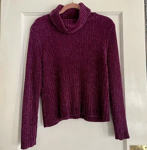 AMANDA SMITH VINTAGE CHENILLE SWEATER TURTLENECK LONG SLEEVES SIZE M ** - Picture 1 of 15
