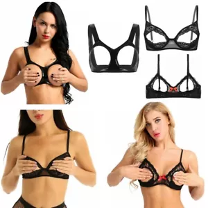 EE. UU. Mujeres Sexy Sujetador sin copa Prenda para el torso de cuero sintético Chaleco sin mangas Prenda para el torso recortada Ropa interior Prendas para club nocturno - Imagen 1 de 29