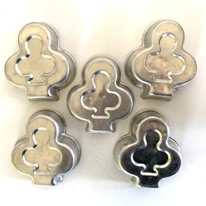 Set of 5 Vintage 3.5" Aluminum Shamrock Jello Molds Jell-O 3-Leaf Clover - Picture 1 of 2