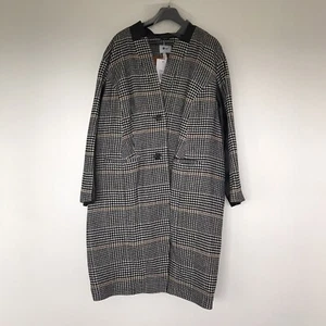 Sheego Womens Check Coat Jacket Plus Size 28 Grey - Picture 1 of 10