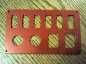 Placa de interruptor de aluminio rojo barco Hot Rod 10 posiciones en blanco - Imagen 1 de 1