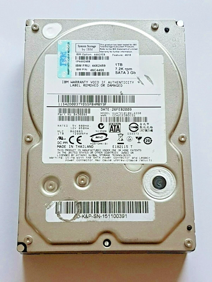 1 TB SATA IBM System Storage 44X2458 40pin 7200rpm 16MB HDD 3.5 " Hard Drive - Image 1 of 1