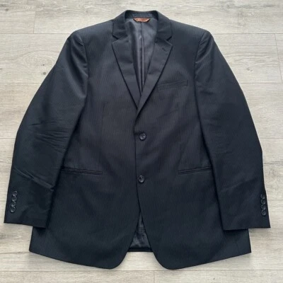 De Colección Martino Uomo Moda Traje Chaqueta Para Hombres 44L Negro Mezcla de Lana Rayas Abrigo Deportivo Foto 1 de 4
