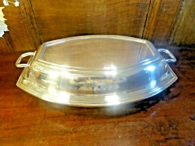 VGC Silver Plated BARKER BROS ENTREE DISH with LID  - 11.75" max length  - Image 1 of 4