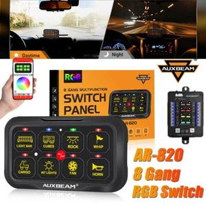 Sistema de retransmisión de panel de conmutación multifunción AUXBEAM 8 velocidades AR-820 RGB APLICACIÓN bluetooth - Imagen 1 de 12