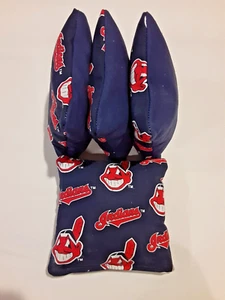 4 Cornhole Bag Set Corn Hole Cleveland Indians Chief Wahoo Blue - Picture 1 of 1