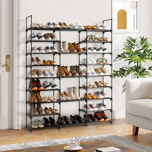 9-Tier Metal Shoe Rack Organizer for 50-55 Pairs Space Saving Shoe Storage Shelf - Picture 1 of 10
