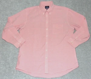 Stafford Travel Mens Long Sleeve Shirt Cotton 17 34-35 Solid Red - Picture 1 of 12