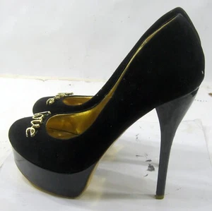 Shiekh Black LOVE 5.5"High Heel 1.5"Platform Round Toe Shoes WOMEN Size 9 - Picture 1 of 6