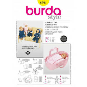 Burda Dolls Clothes Accessories Fabric Sewing Pattern 8591
