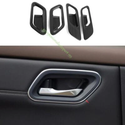 Para Nissan X-TRAIL Rogue 2021-24 ABS Negro Madera Grano Interior Puerta Cuenco Taza Cubierta Foto 1 de 4