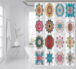 3D Mode Blumen 8 Duschvorhang Wasserdicht Faser Bad Daheim Windows Toilette DE - Picture 1 of 3